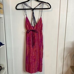 Billabong | Pink Striped Sun / Beach Dress - adjustable straps Crisscross - Med
